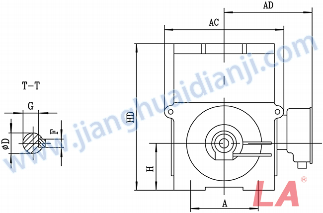 YTM系列磨煤機用高壓三相異步電動機安裝尺寸圖(IP54、IP55 6KV) - 六安江淮電機有限公司