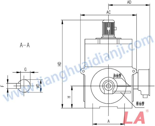 YP系列高壓變頻調(diào)速三相異步電動機安裝尺寸圖(IP54、IP55 6KV) - 六安江淮電機有限公司