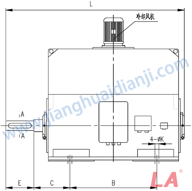 YP系列高壓變頻調(diào)速三相異步電動機安裝尺寸圖(IP54、IP55 10KV) - 六安江淮電機有限公司