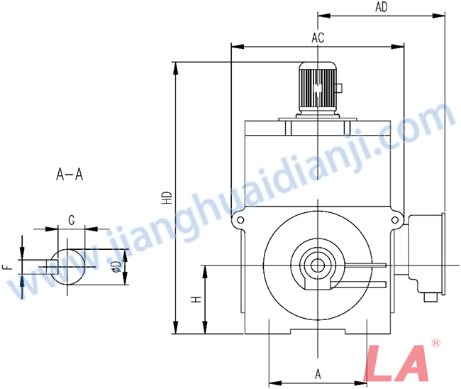 YMPS系列磨煤機用高壓三相異步電動機安裝尺寸圖(IP54、IP55 10KV) - 六安江淮電機有限公司