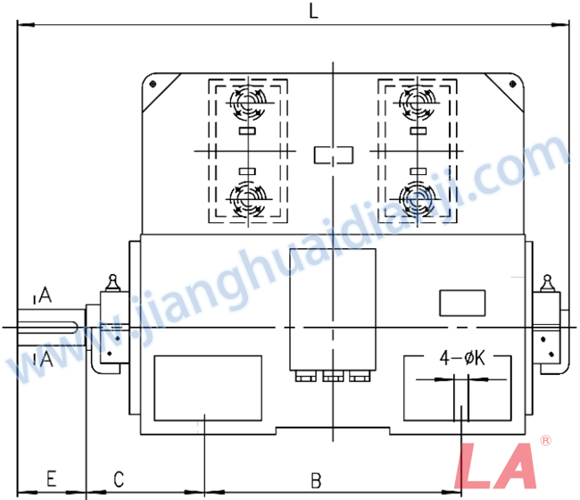 YKS系列大型高壓三相異步電動機外形及安裝尺寸圖(YKS710-1000 IP44、IP54、IP55) - 六安江淮電機有限公司